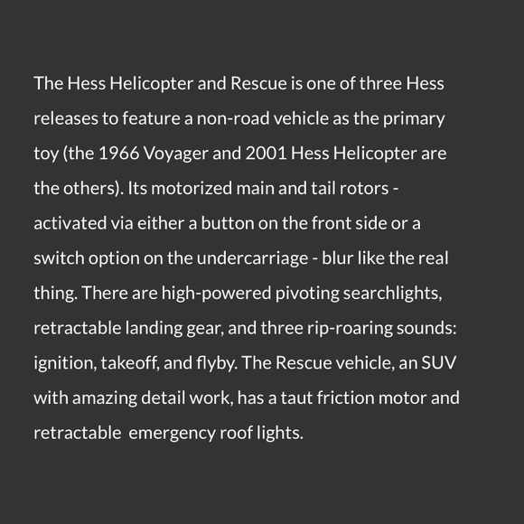 2012 Hess Truck Helicopter & Rescue. New In Box. - Picture 6 of 11